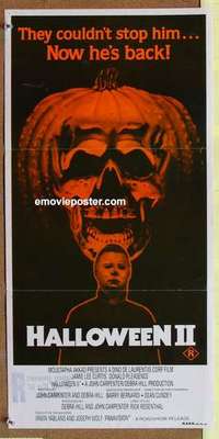 w568 HALLOWEEN 2 Australian daybill movie poster '81 Jaime Lee Curtis