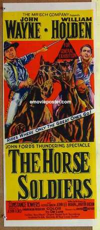 w583 HORSE SOLDIERS Australian daybill movie poster '59 John Wayne, William Holden