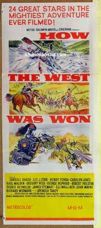 w588 HOW THE WEST WAS WON #1 Australian daybill movie poster '64 John Ford