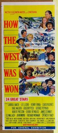 w589 HOW THE WEST WAS WON #2 Australian daybill movie poster '64 John Ford