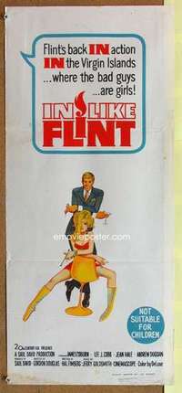 w596 IN LIKE FLINT Australian daybill movie poster '67 James Coburn