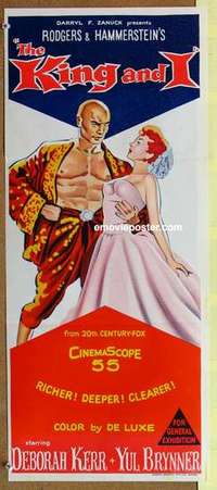 w628 KING & I #2 Australian daybill movie poster R60s Deborah Kerr, Brynner