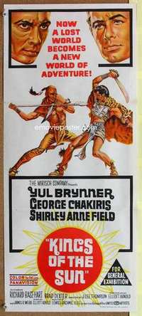 w631 KINGS OF THE SUN Australian daybill movie poster '64 Brynner, Chakiris