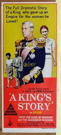 w632 KING'S STORY Australian daybill movie poster '67 Duke of Windsor