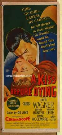 w633 KISS BEFORE DYING Australian daybill movie poster '56 Robert Wagner