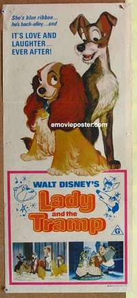 w638 LADY & THE TRAMP Australian daybill movie poster R75 Disney classic!