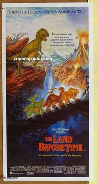 w642 LAND BEFORE TIME Australian daybill movie poster '88 Spielberg, Lucas