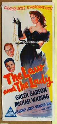 w649 LAW & THE LADY Australian daybill movie poster '51 Greer Garson