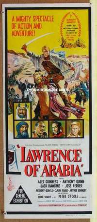 w650 LAWRENCE OF ARABIA Australian daybill movie poster '63 David Lean