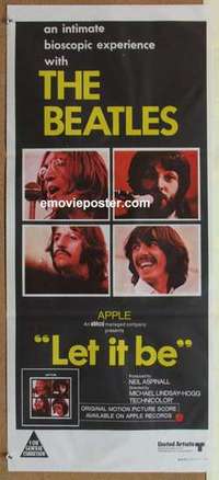 w651 LET IT BE Australian daybill movie poster '70 The Beatles, John Lennon
