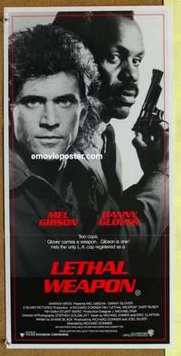 w653 LETHAL WEAPON Australian daybill movie poster '87 Mel Gibson, Glover