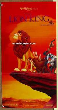 w658 LION KING #1 Australian daybill movie poster '94 classic Disney cartoon!