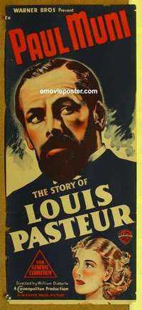 w895 STORY OF LOUIS PASTEUR Australian daybill movie poster R40s Paul Muni