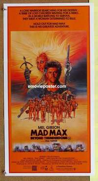 w672 MAD MAX BEYOND THUNDERDOME Australian daybill movie poster '85 Mel!