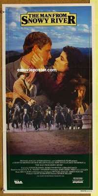 w677 MAN FROM SNOWY RIVER Australian daybill movie poster '82 George Miller