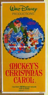 w688 MICKEY'S CHRISTMAS CAROL Australian daybill movie poster '83 Disney