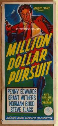 w690 MILLION DOLLAR PURSUIT Australian daybill movie poster '51 Edwards