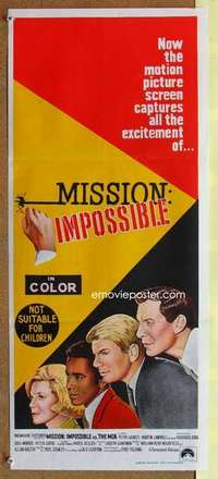 w694 MISSION IMPOSSIBLE Australian daybill movie poster '67 Peter Graves