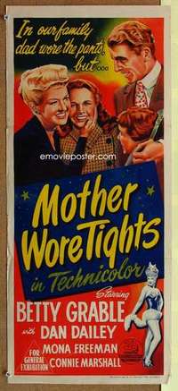 w702 MOTHER WORE TIGHTS Australian daybill movie poster '47 Betty Grable