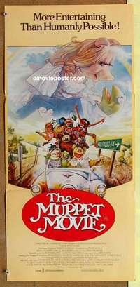 w707 MUPPET MOVIE Australian daybill movie poster '79 Henson, Struzan art!