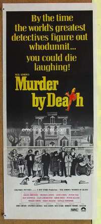 w709 MURDER BY DEATH Australian daybill movie poster '76 Addams artwork!