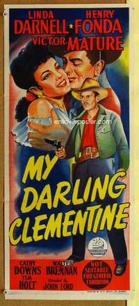 w711 MY DARLING CLEMENTINE Australian daybill movie poster '46 John Ford