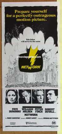 w718 NETWORK Australian daybill movie poster '76 Paddy Cheyefsky, Holden
