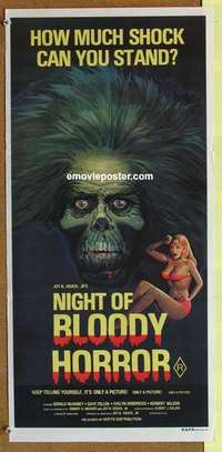 w722 NIGHT OF BLOODY HORROR Australian daybill movie poster '70s