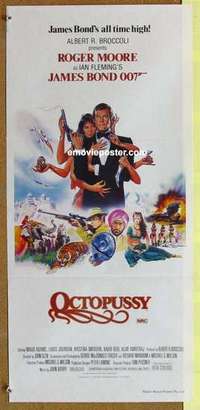 w729 OCTOPUSSY Australian daybill movie poster '83 Moore as James Bond!