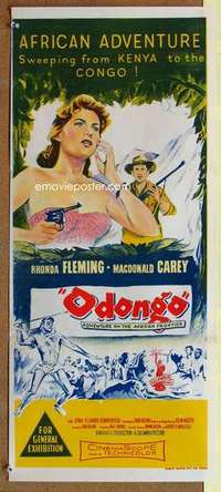 w731 ODONGO Australian daybill movie poster '56 Rhonda Fleming, Carey
