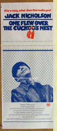 w739 ONE FLEW OVER THE CUCKOO'S NEST Australian daybill movie poster '75