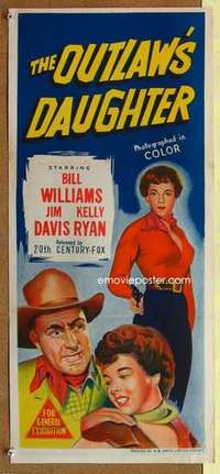 w752 OUTLAW'S DAUGHTER Australian daybill movie poster '54 Williams, Ryan