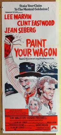 w756 PAINT YOUR WAGON Aust daybill movie poster R70s Eastwood, Marvin