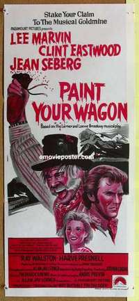 w757 PAINT YOUR WAGON Australian daybill movie poster R70s Clint Eastwood