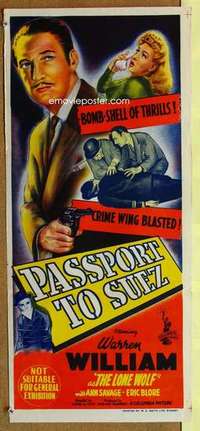 w761 PASSPORT TO SUEZ Australian daybill movie poster '43 The Lone Wolf!