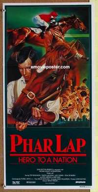 w772 PHAR LAP Australian daybill movie poster '84 Aussie horse racing!