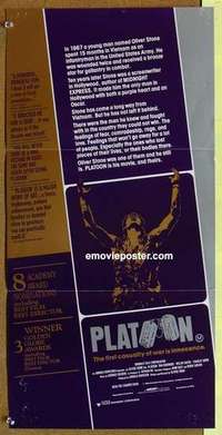 w778 PLATOON Australian daybill movie poster '86 Oliver Stone, Charlie Sheen