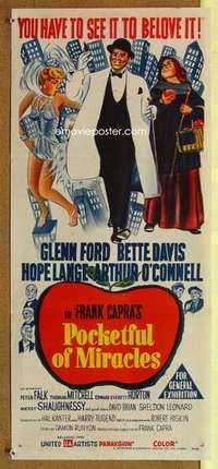 w779 POCKETFUL OF MIRACLES Australian daybill movie poster '62 Frank Capra