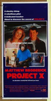 w788 PROJECT X Australian daybill movie poster '87 Matthew Broderick