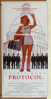 w791 PROTOCOL Australian daybill movie poster '84 sexy Goldie Hawn!