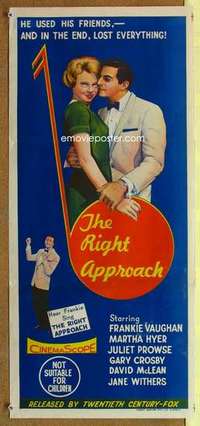 w810 RIGHT APPROACH Australian daybill movie poster '61 Juliet Prowse