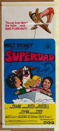 w901 SUPERDAD Australian daybill movie poster '74 Walt Disney