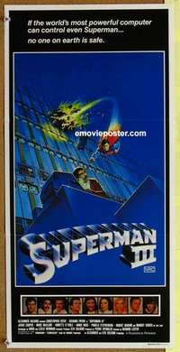 w903 SUPERMAN 3 Australian daybill movie poster '83 Chris Reeve, Pryor