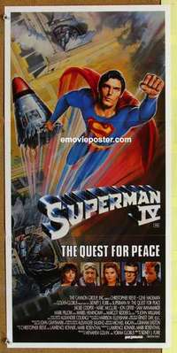 w904 SUPERMAN 4 Australian daybill movie poster '87 Christopher Reeve