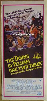 w908 TAKING OF PELHAM ONE TWO THREE Australian daybill movie poster '74
