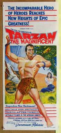 w918 TARZAN THE MAGNIFICENT Australian daybill movie poster '60 Gordon Scott