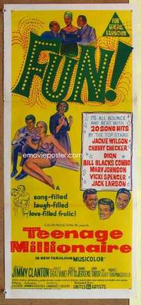 w921 TEENAGE MILLIONAIRE Australian daybill movie poster '61 Jimmy Clanton