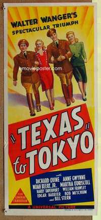 w929 TEXAS TO TOKYO Australian daybill movie poster '43 Richard Gwynne, WWII