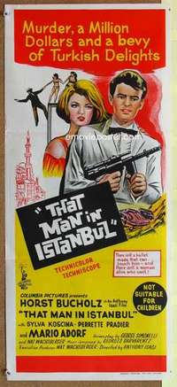 w930 THAT MAN IN ISTANBUL Australian daybill movie poster '66 Buchholz