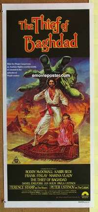 w932 THIEF OF BAGHDAD Australian daybill movie poster '79 Roddy McDowall